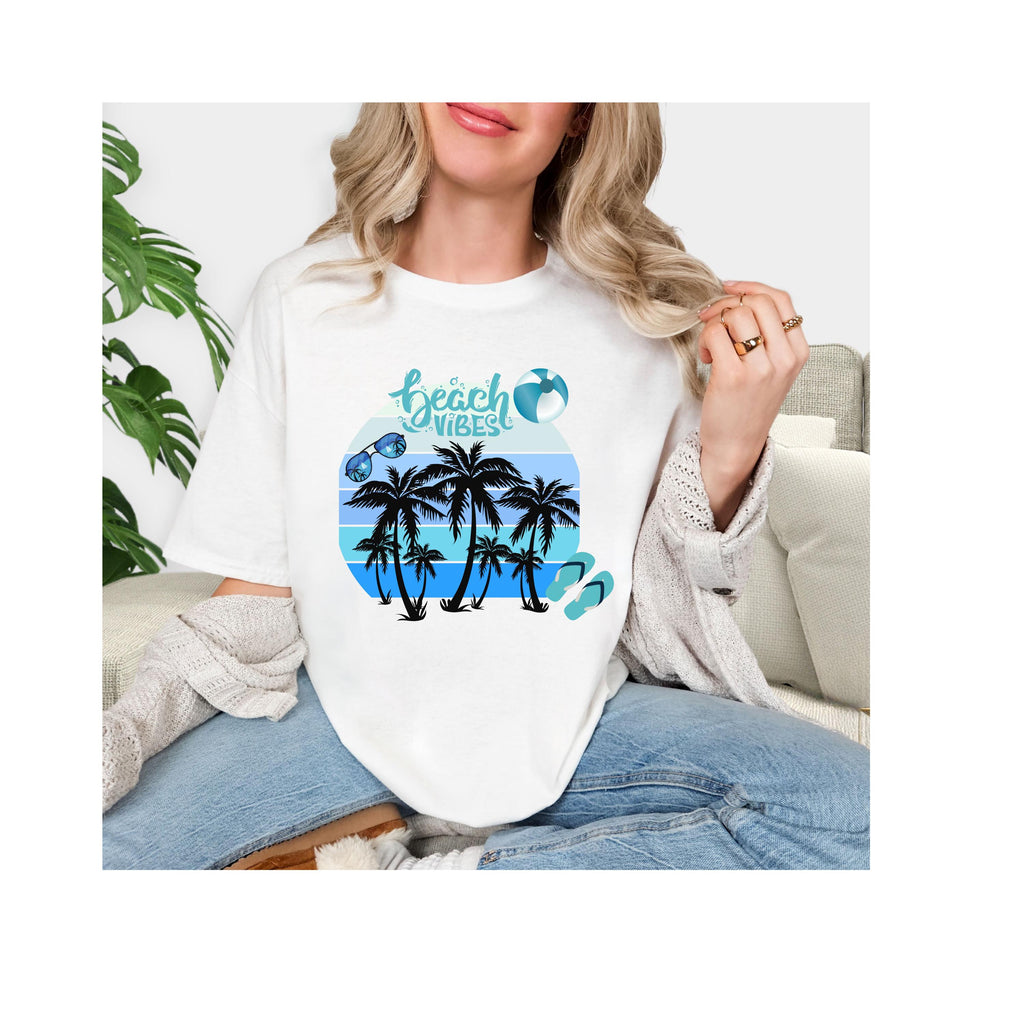 Beach Vibes Comfort Colors T-Shirt: Summer Short Sleeve Tee