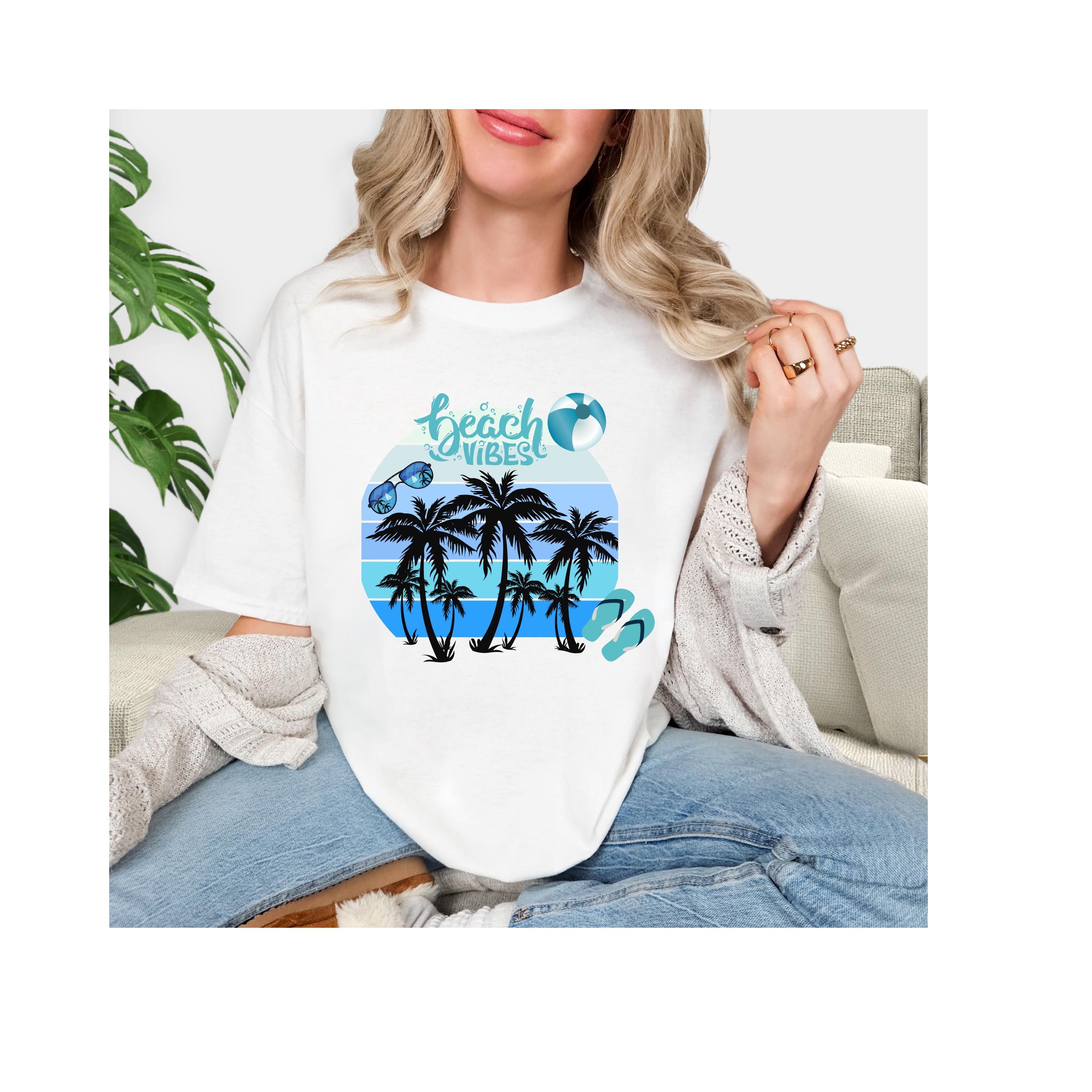 Beach Vibes Comfort Colors T-Shirt: Summer Short Sleeve Tee