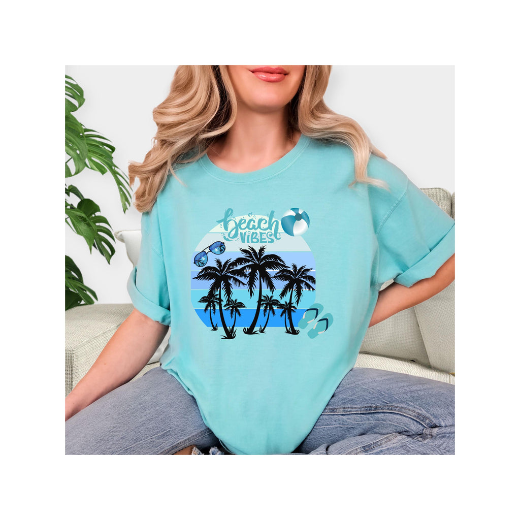 Beach Vibes Comfort Colors T-Shirt: Summer Short Sleeve Tee