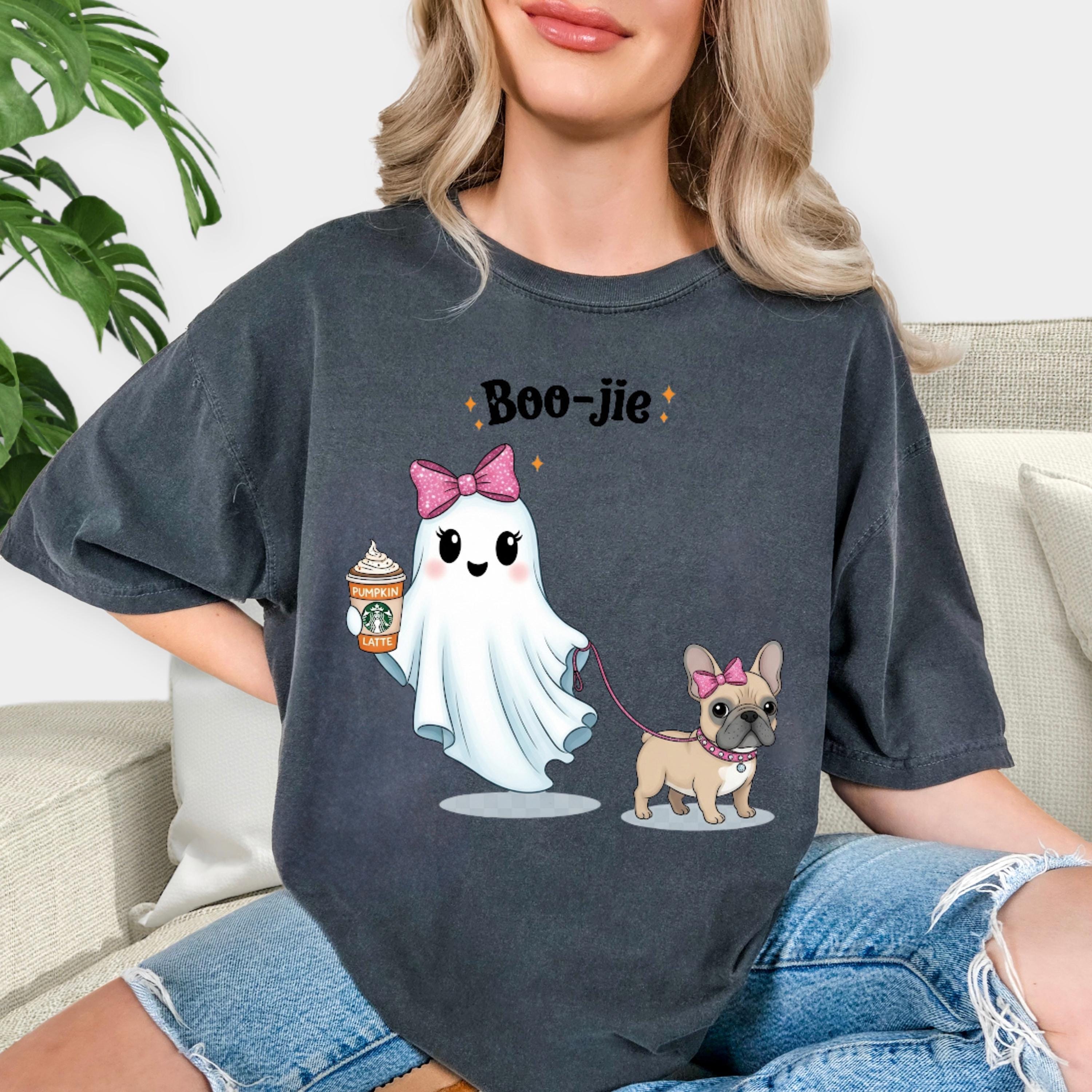 Boo-jie Ghost & Frenchie Halloween T-Shirt - Comfort Colors Unisex Tee