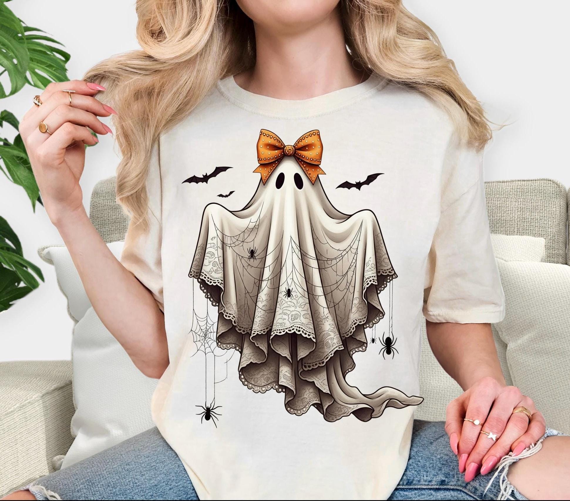 Spooky Ghost Halloween Comfort Colors Tshirt