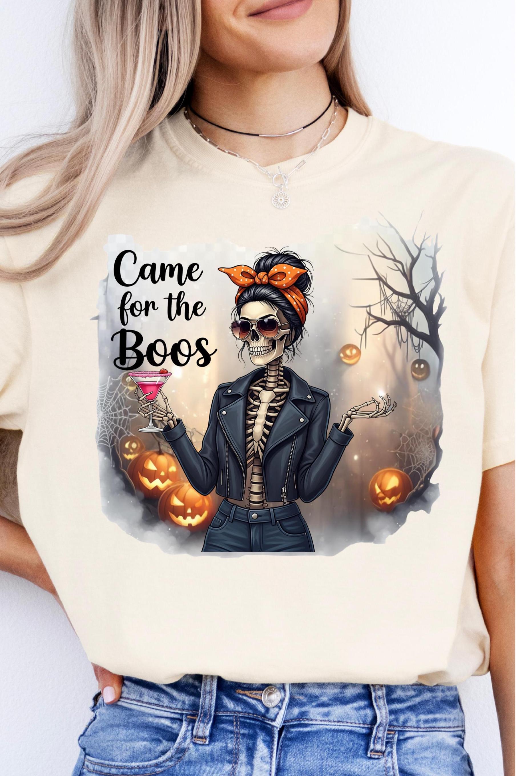 Halloween Skeleton Cocktail Comfort Colors T-Shirt: Spooky Sips