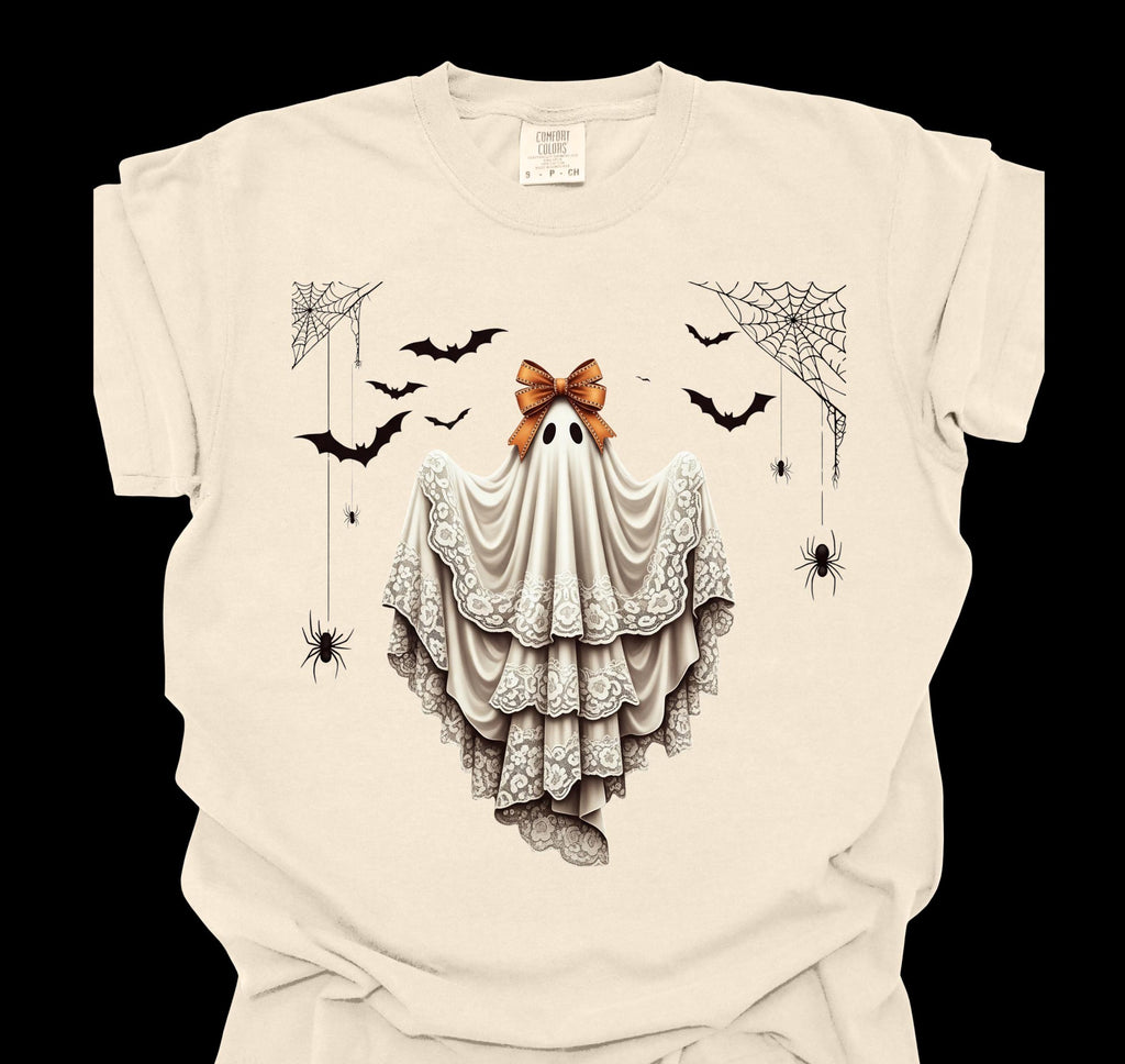 Lacey Ghost Tshirt, Halloween, Fall, Spooky Season, Fun Gift