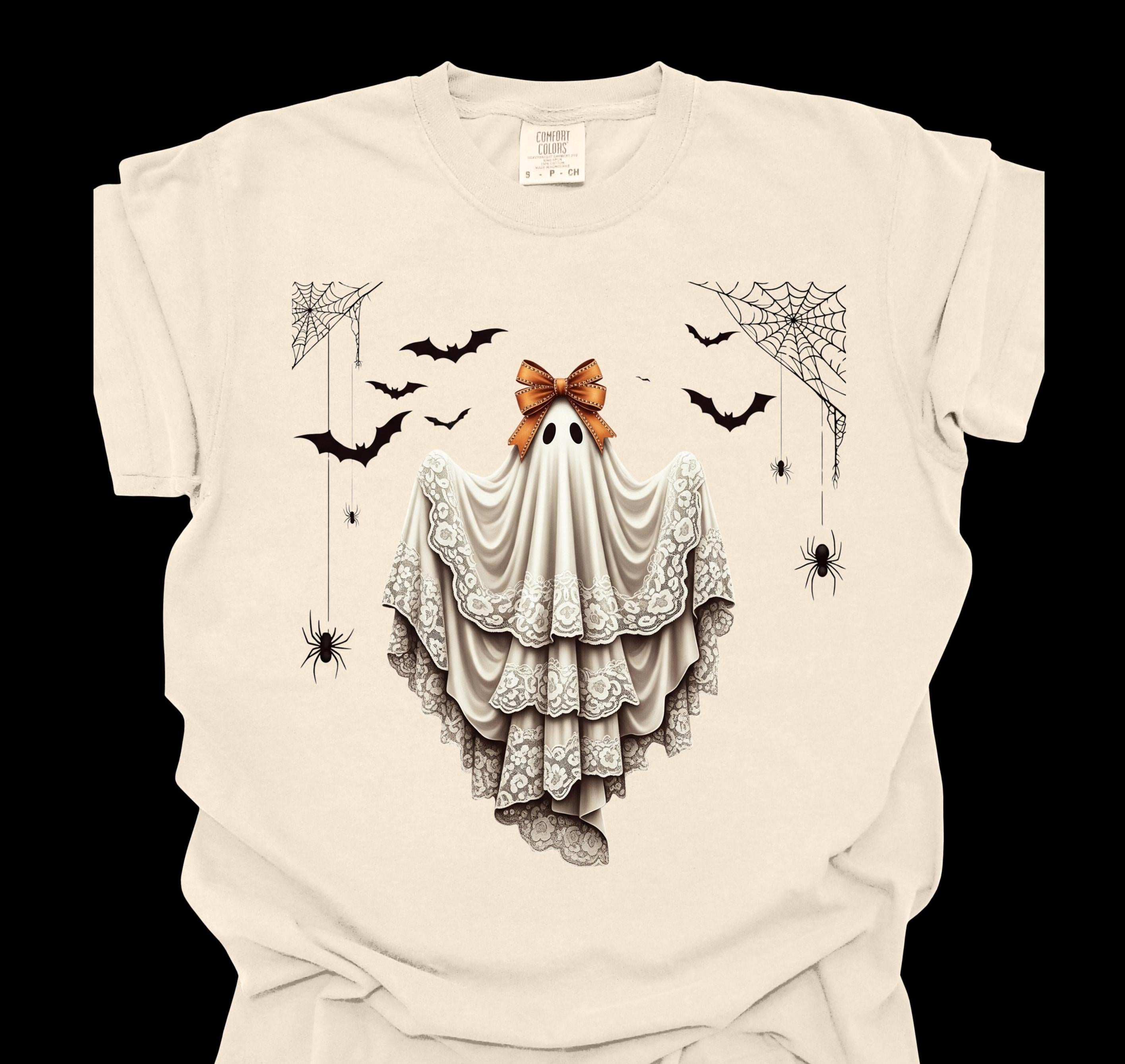 Lacey Ghost Tshirt, Halloween, Fall, Spooky Season, Fun Gift