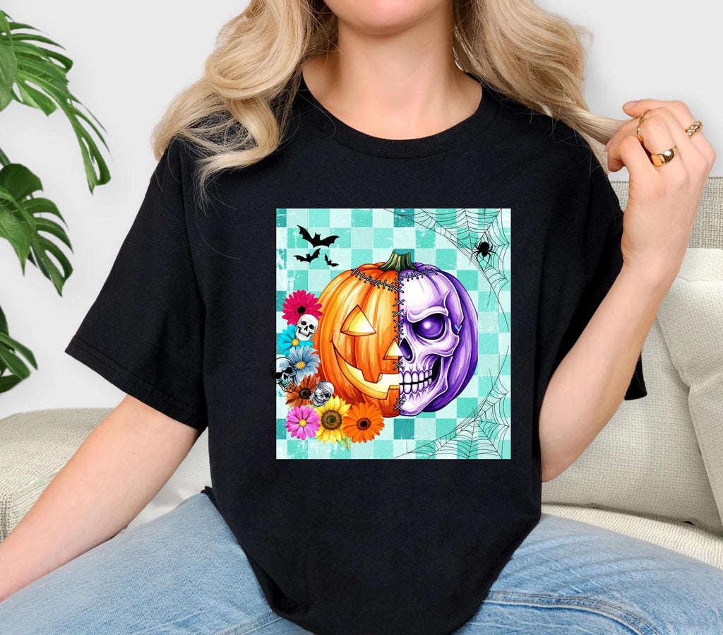 Creepy Pumpkin Skeleton Comfort Colors Shirt - Spooky Halloween Crewneck