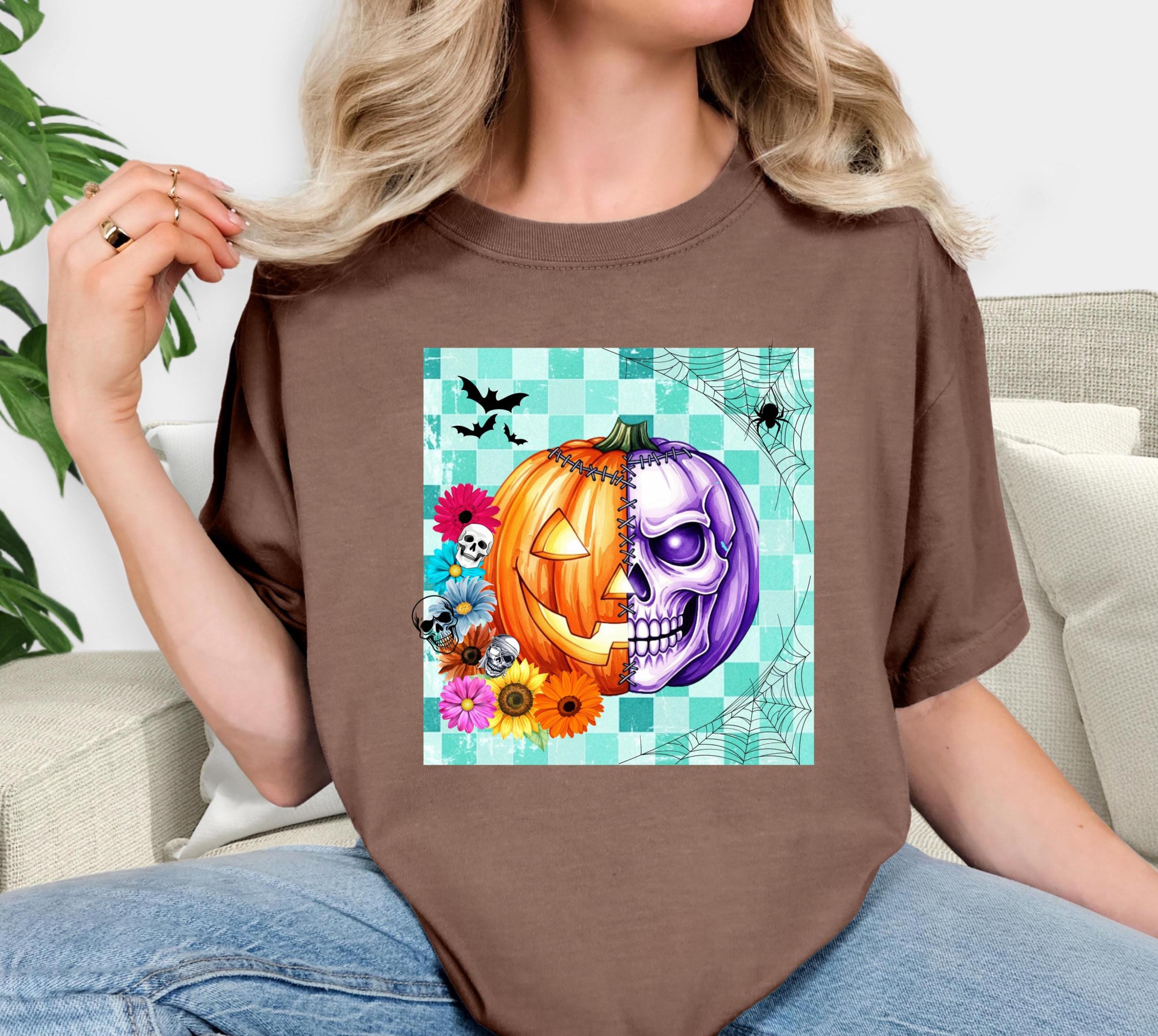 Creepy Pumpkin Skeleton Comfort Colors Shirt - Spooky Halloween Crewneck