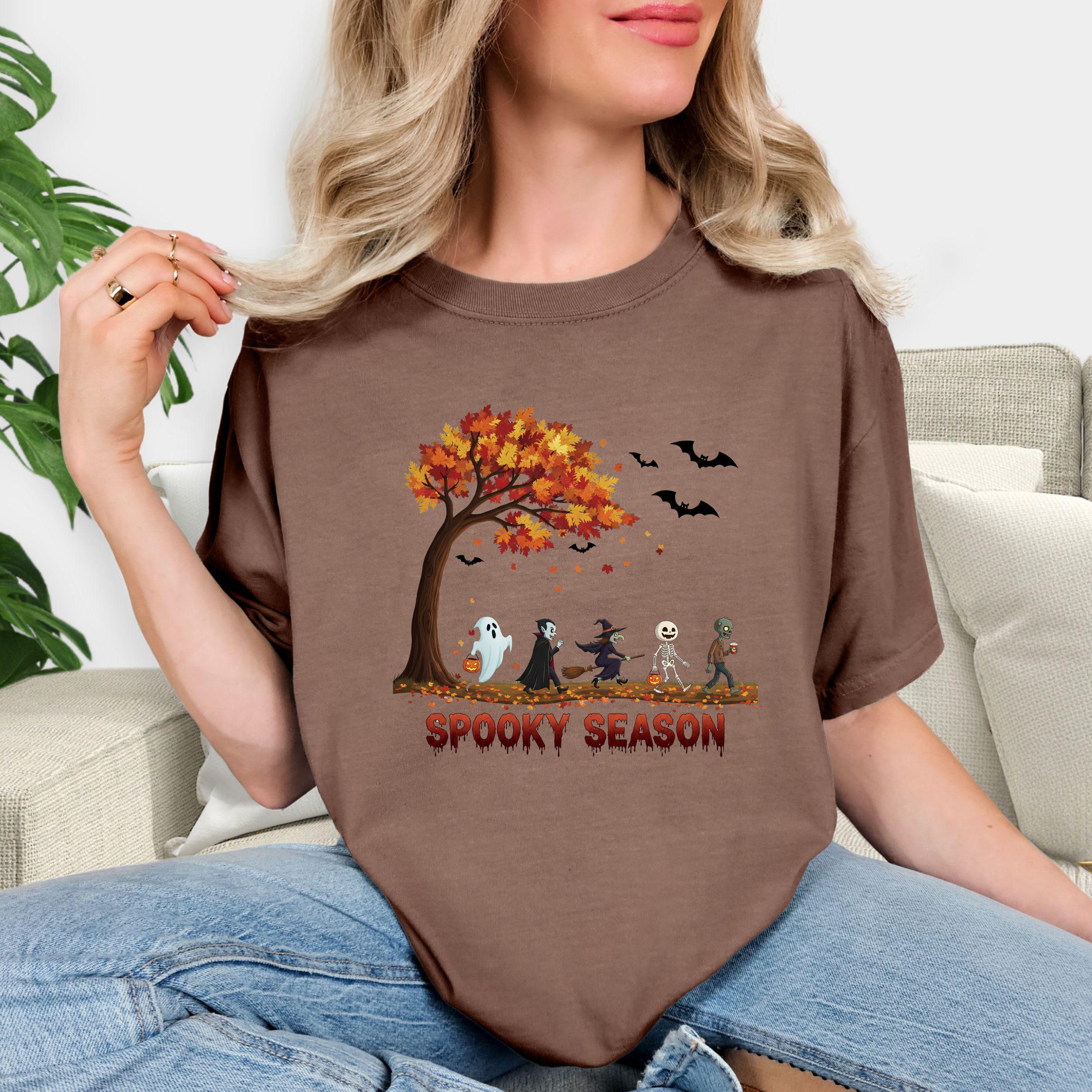 Spooky Season Comfort Colors T-Shirt: Halloween Ghost, Vampire, Witch