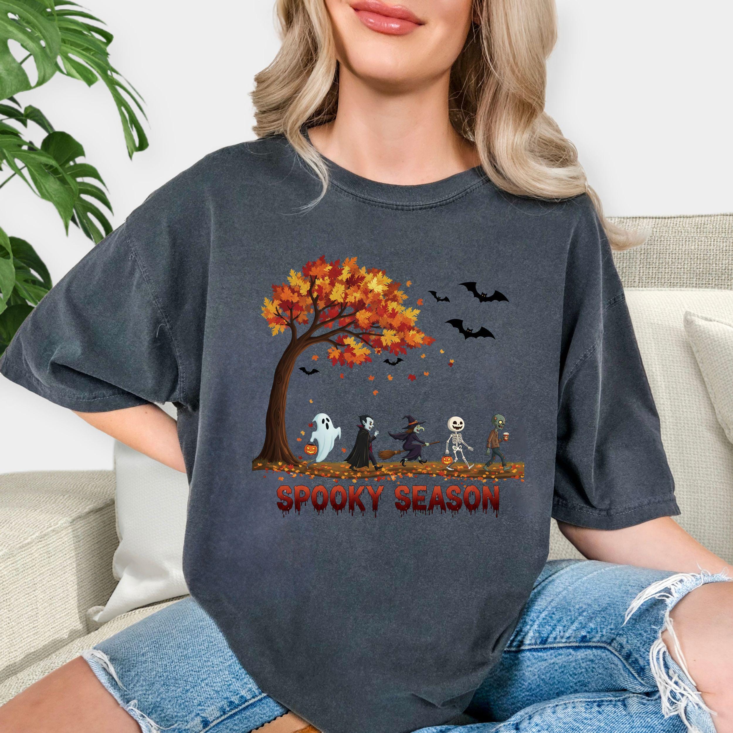 Halloween Spooky Crew Shirt, Comfort Colors Long Sleeve top, Scary Fall Shirt