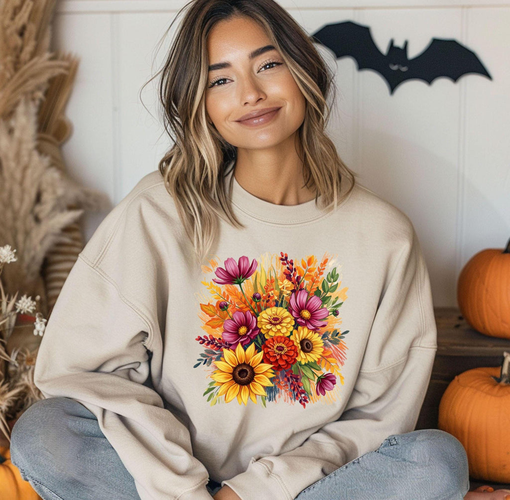 Trendy Wildflower tshirt, Fall Floral Shirt, Vintage flower top, seasonal shirt