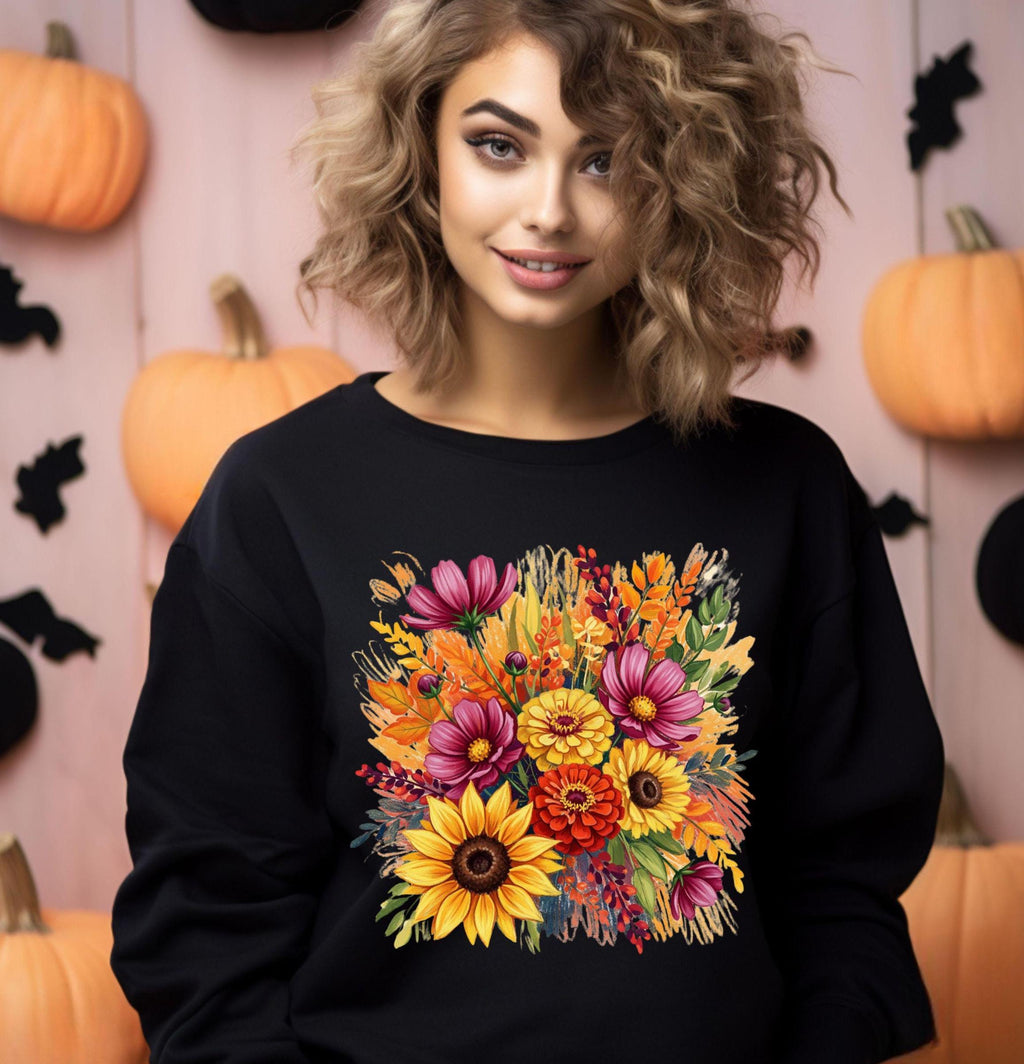 Trendy Wildflower tshirt, Fall Floral Shirt, Vintage flower top, seasonal shirt