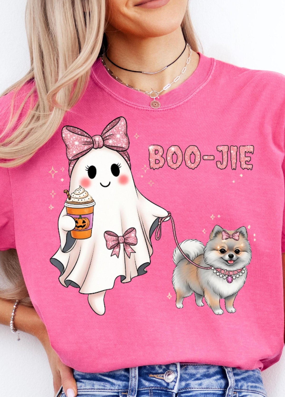 Cute Halloween Dog Shirt – Ghost & Pomeranian Tee, Funny Dog Mom Halloween Gift