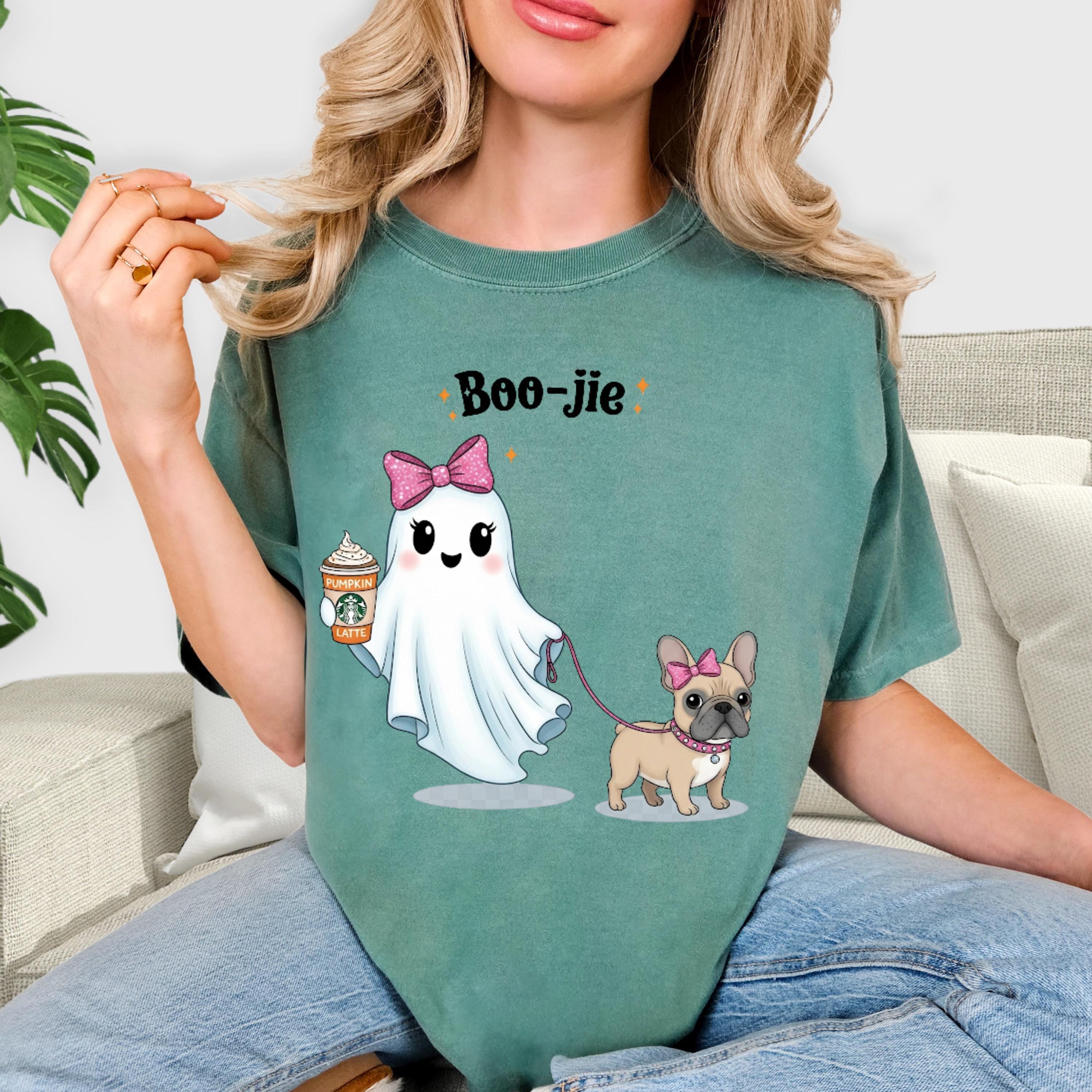 Boo-jie Ghost & Frenchie Halloween T-Shirt - Comfort Colors Unisex Tee