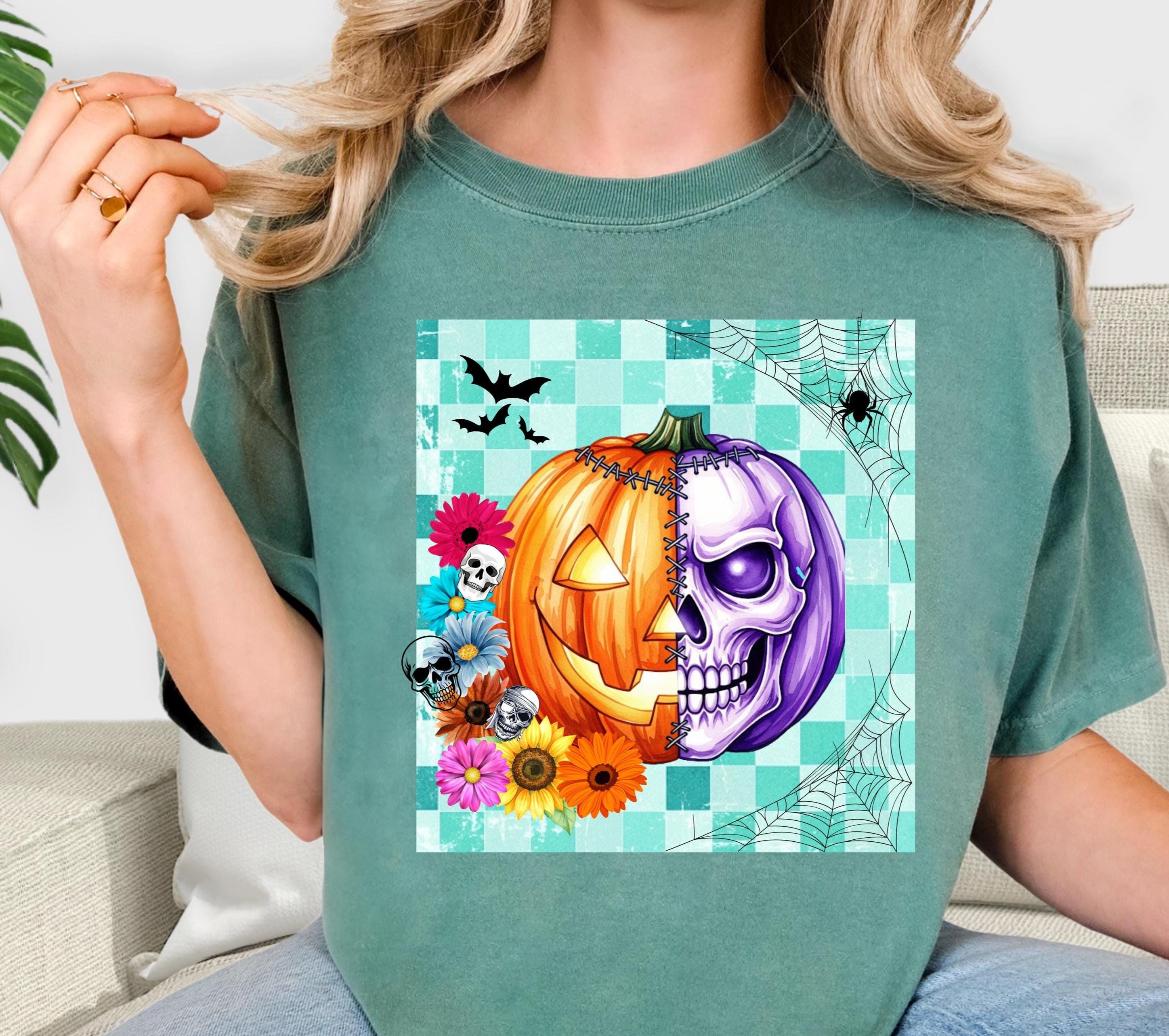 Creepy Pumpkin Skeleton Comfort Colors Shirt - Spooky Halloween Crewneck