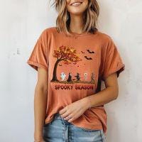 Halloween Spooky Crew Shirt, Comfort Colors Long Sleeve top, Scary Fall Shirt