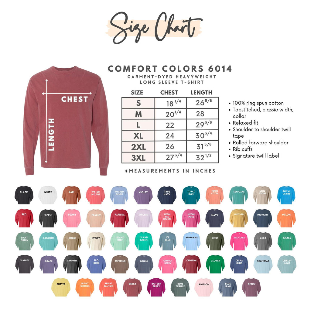 Fall Leaves Long Sleeve T-shirt: Comfort Colors Ring-Spun Cotton
