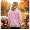 Breast Cancer Awareness Gildan  crewneck sweatshirt: Retro Pink Ribbon