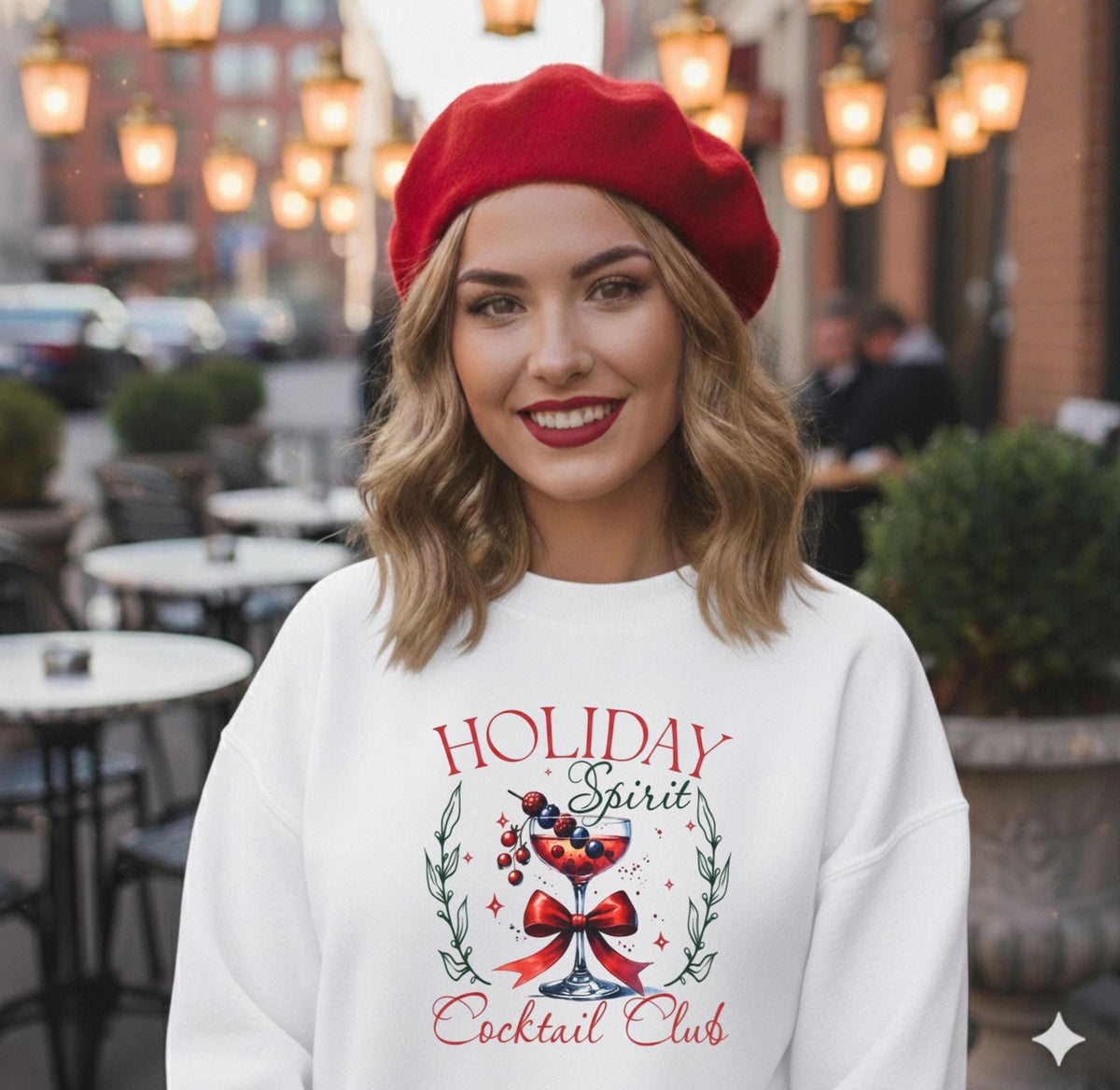 Holiday Spirit Cocktail Club sweatshirt