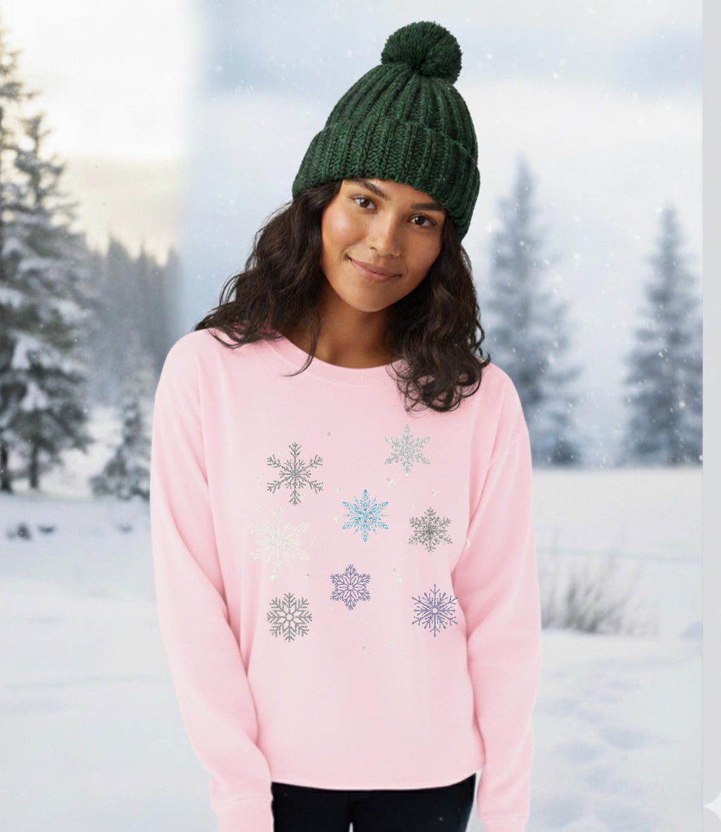 Snowflakes long sleeve Comfort Colors t-shirt
