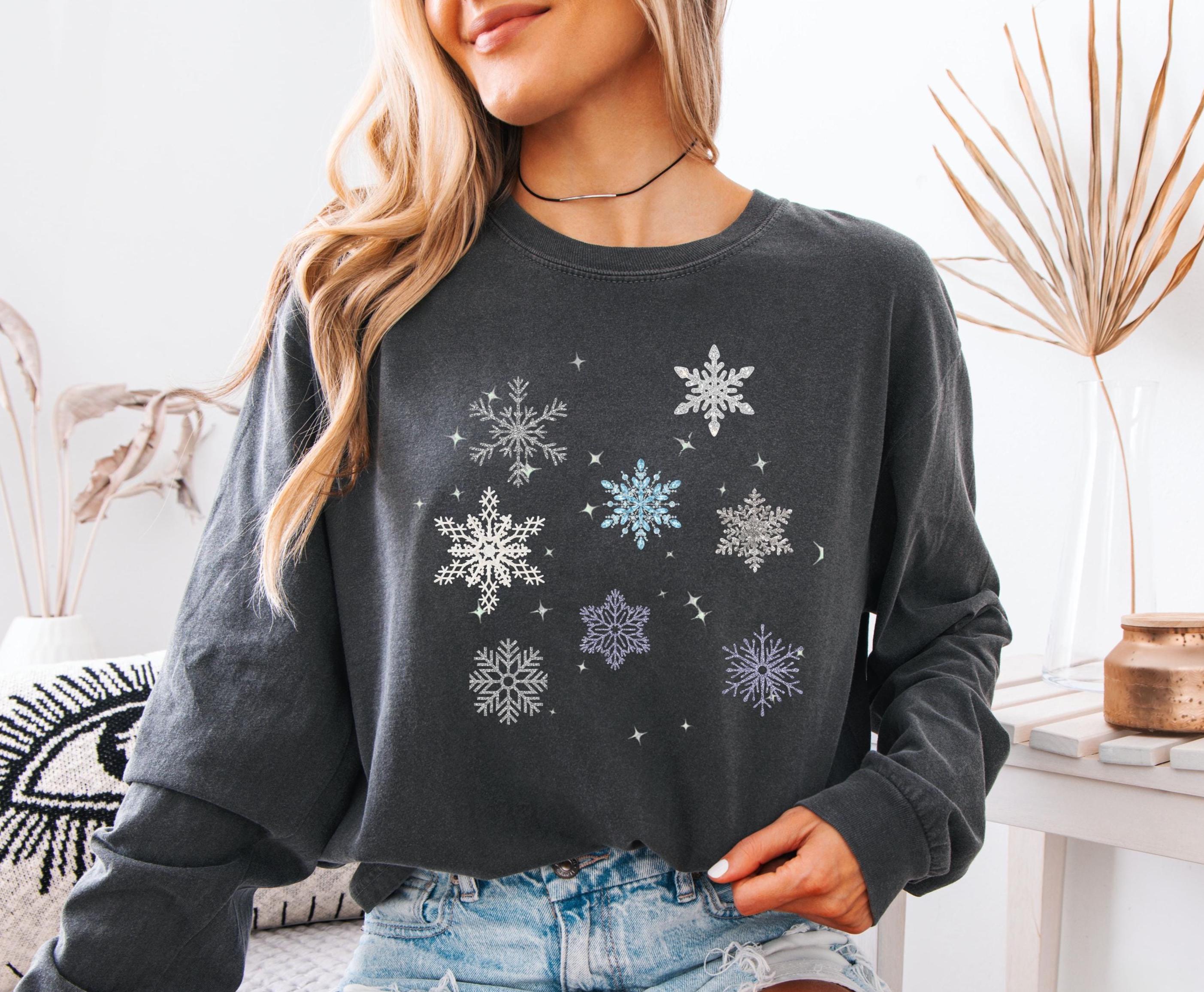Snowflakes long sleeve Comfort Colors t-shirt