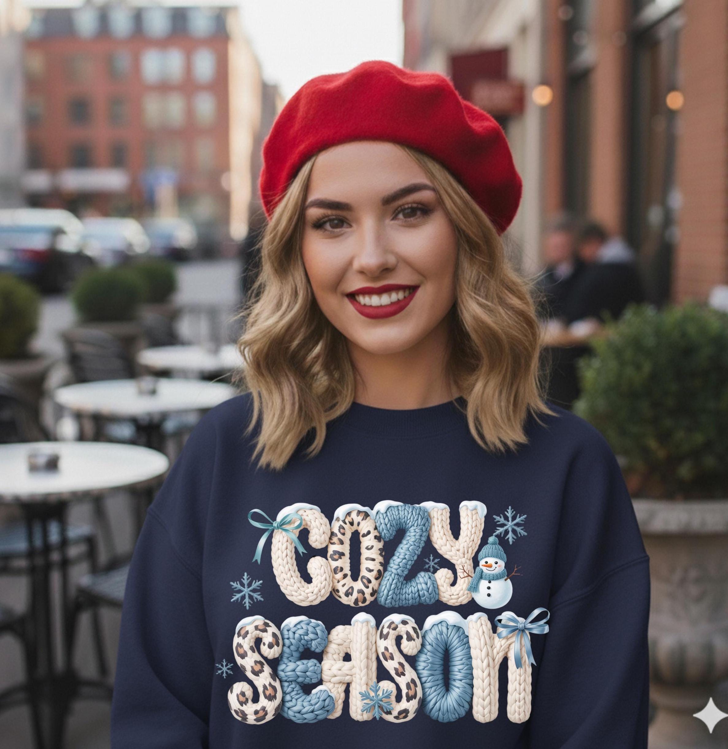 Faux Yarn Cozy Season Crewneck Sweatshirt
