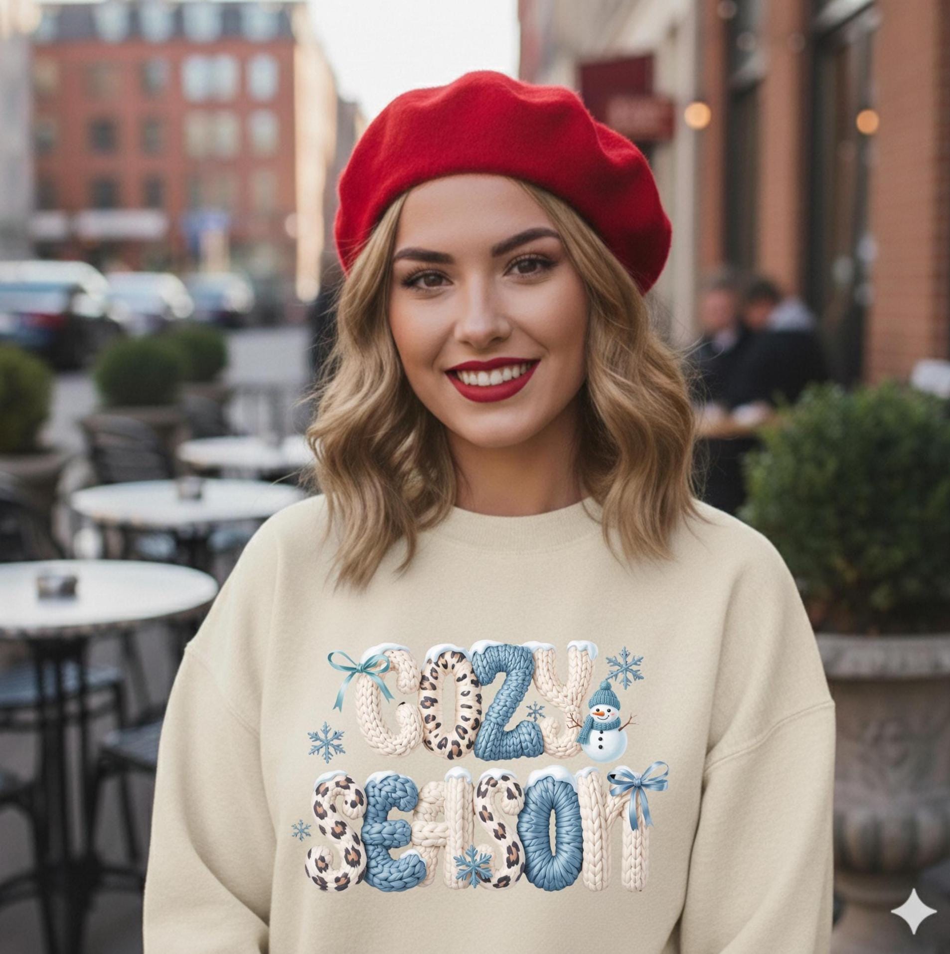 Faux Yarn Cozy Season Crewneck Sweatshirt
