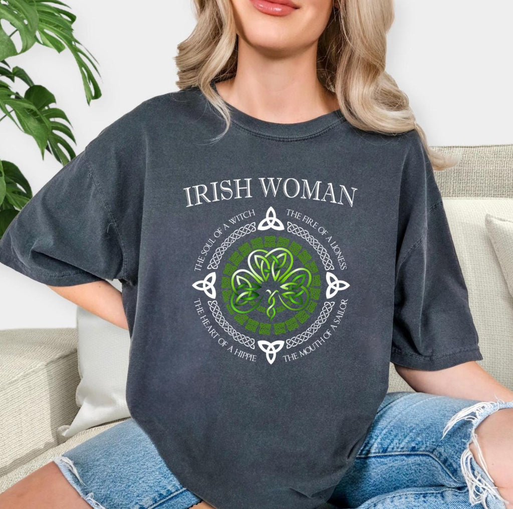St Patricks Day Irish Woman short sleeve Comfort Colors Tshirt.