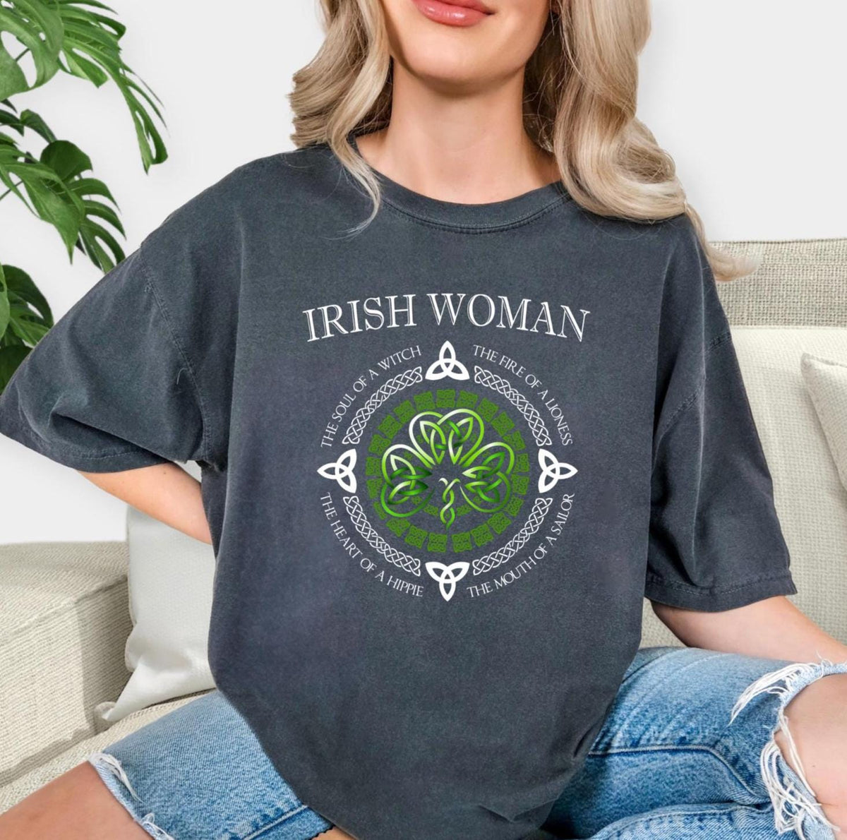 St Patricks Day Irish Woman short sleeve Comfort Colors Tshirt.