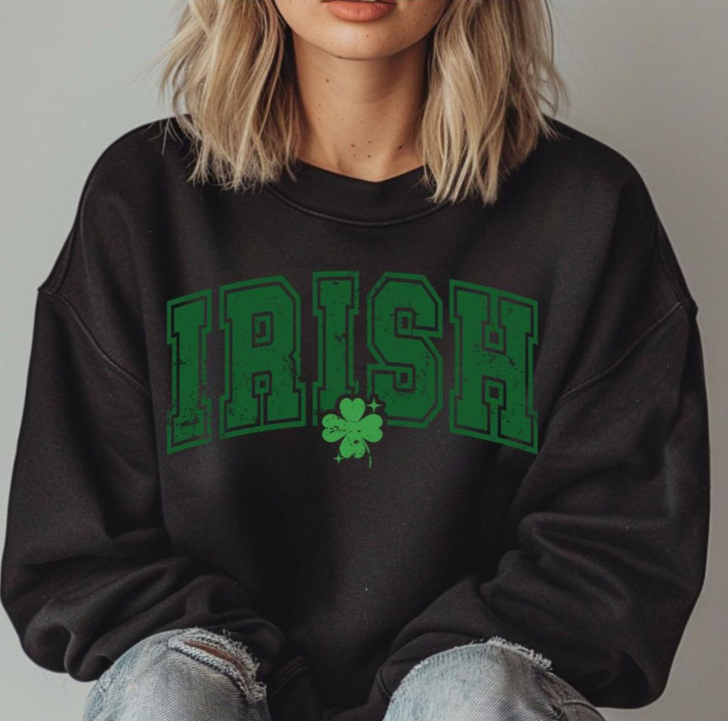 Distressed Irish with shamrock sweatshirt