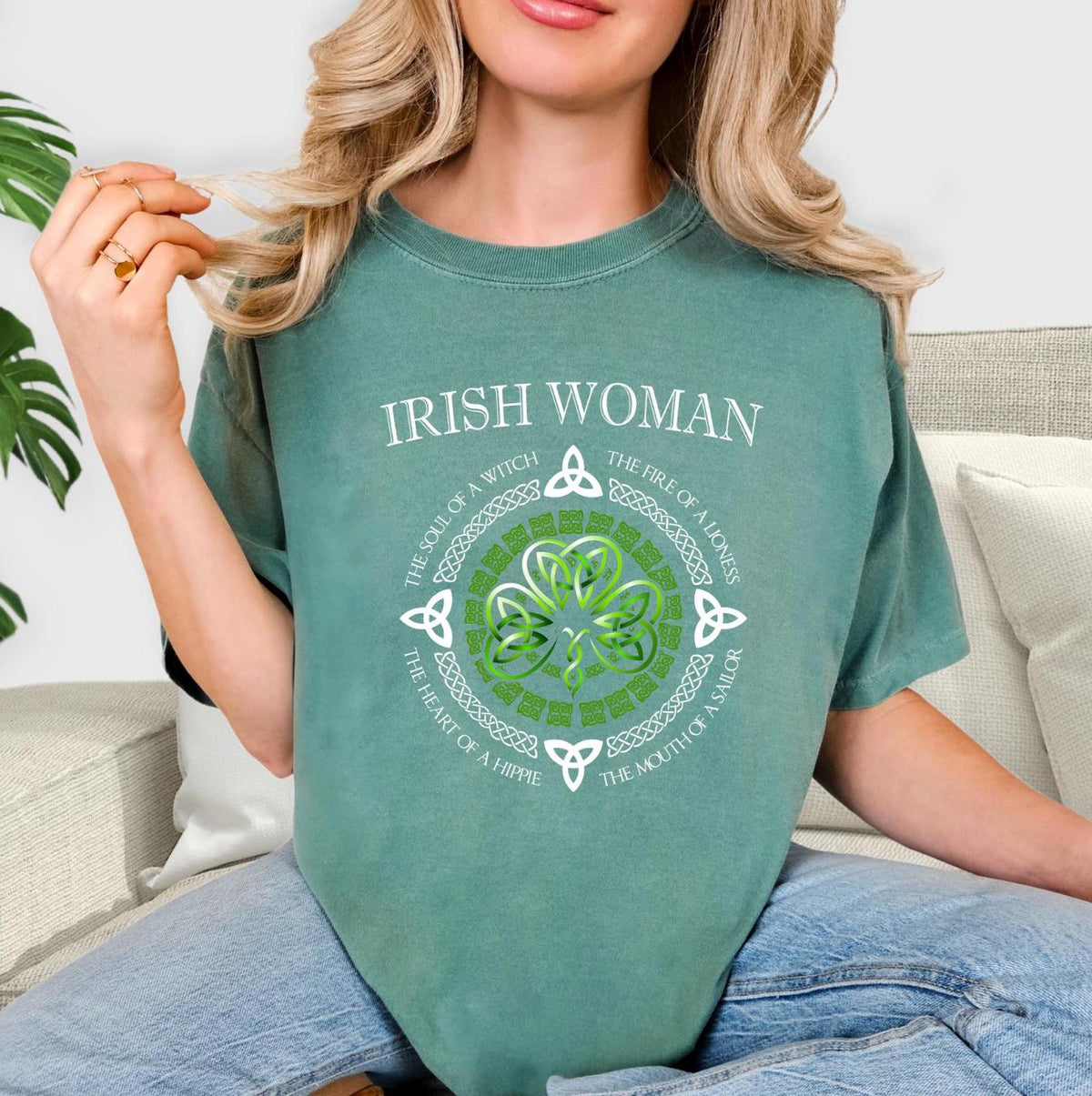 St Patricks Day Irish Woman short sleeve Comfort Colors Tshirt.