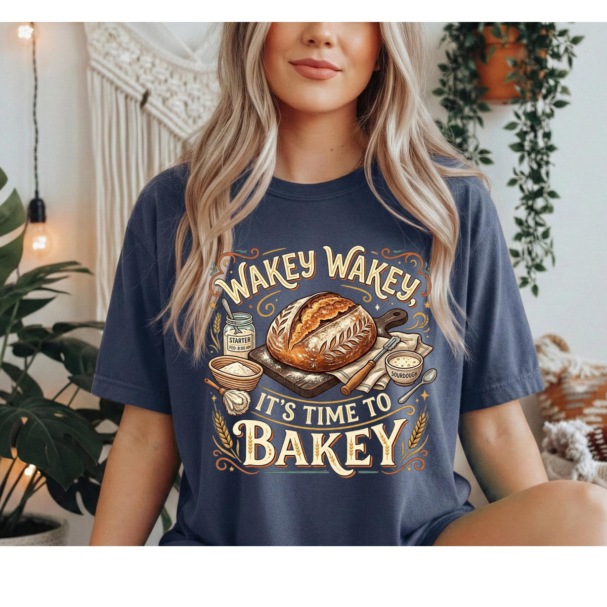 Sourdough Baking T-Shirt  Wakey Wakey Time to Bakey Comfort Colors Tee
