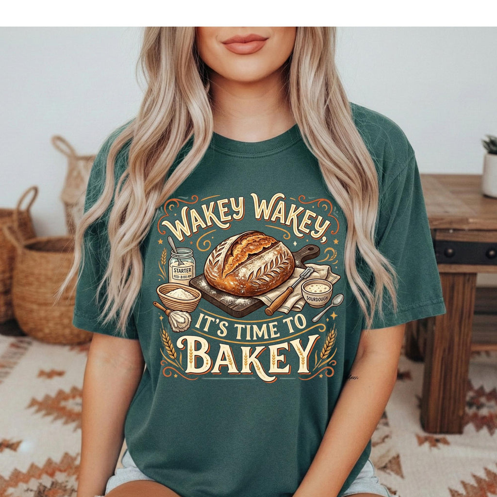 Sourdough Baking T-Shirt  Wakey Wakey Time to Bakey Comfort Colors Tee