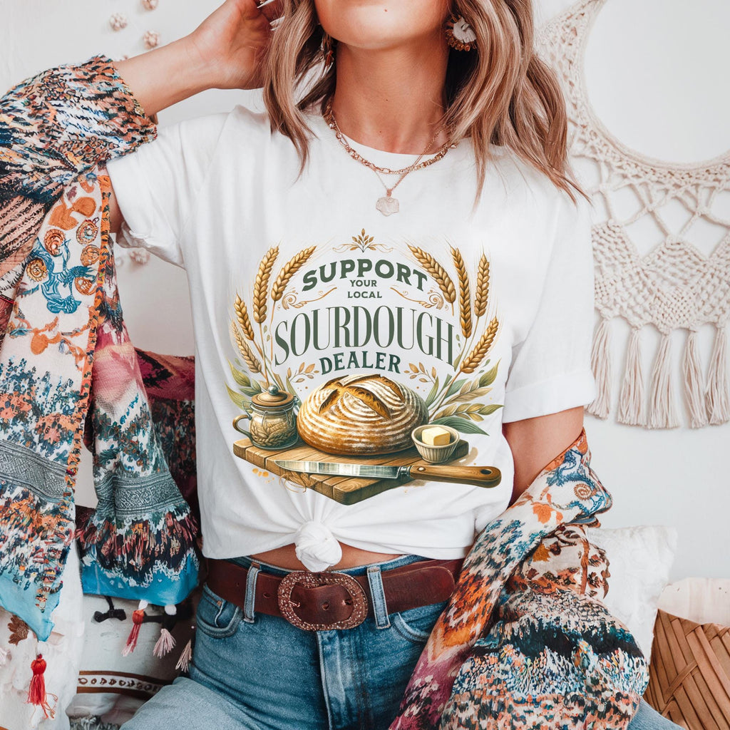 Support Sourdough Dealer Baking T-Shirt, Comfort Colors Tee, Fun. Sourdough Top