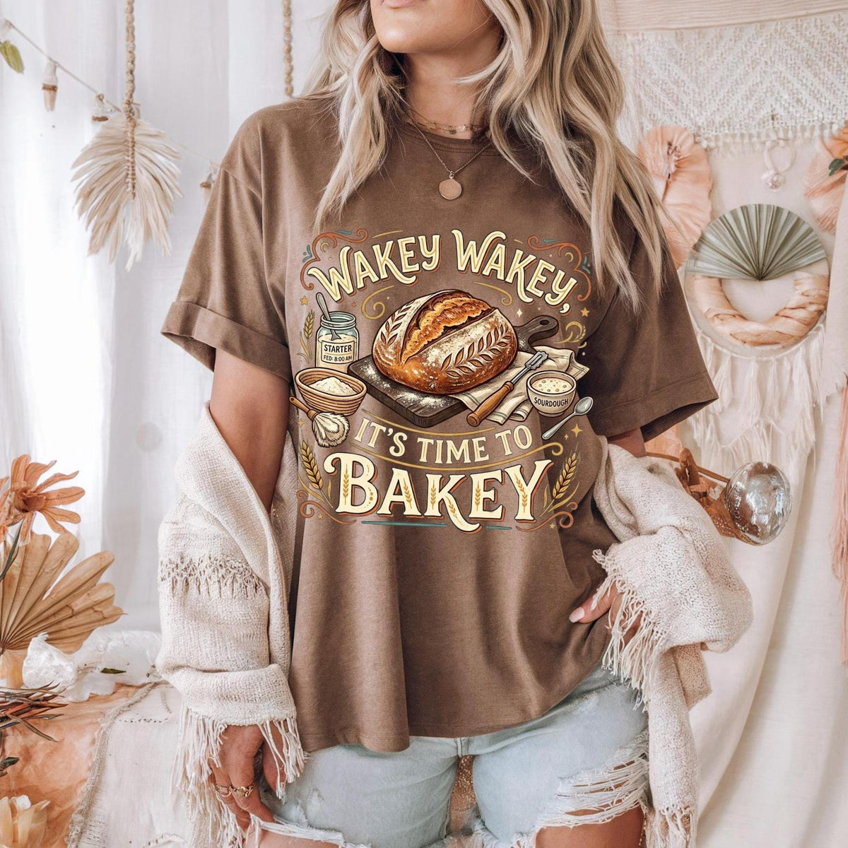 Sourdough Baking T-Shirt  Wakey Wakey Time to Bakey Comfort Colors Tee
