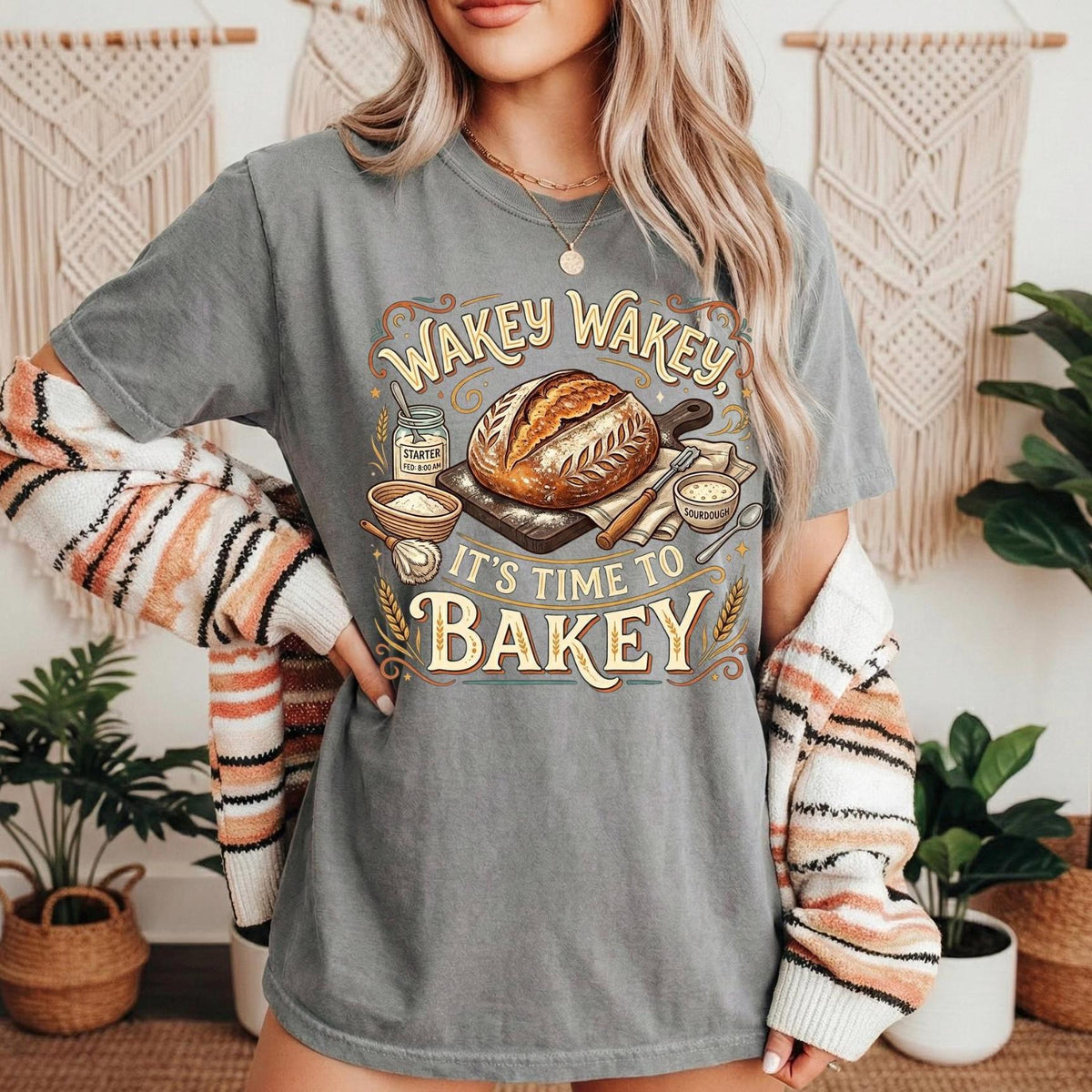 Sourdough Baking T-Shirt  Wakey Wakey Time to Bakey Comfort Colors Tee