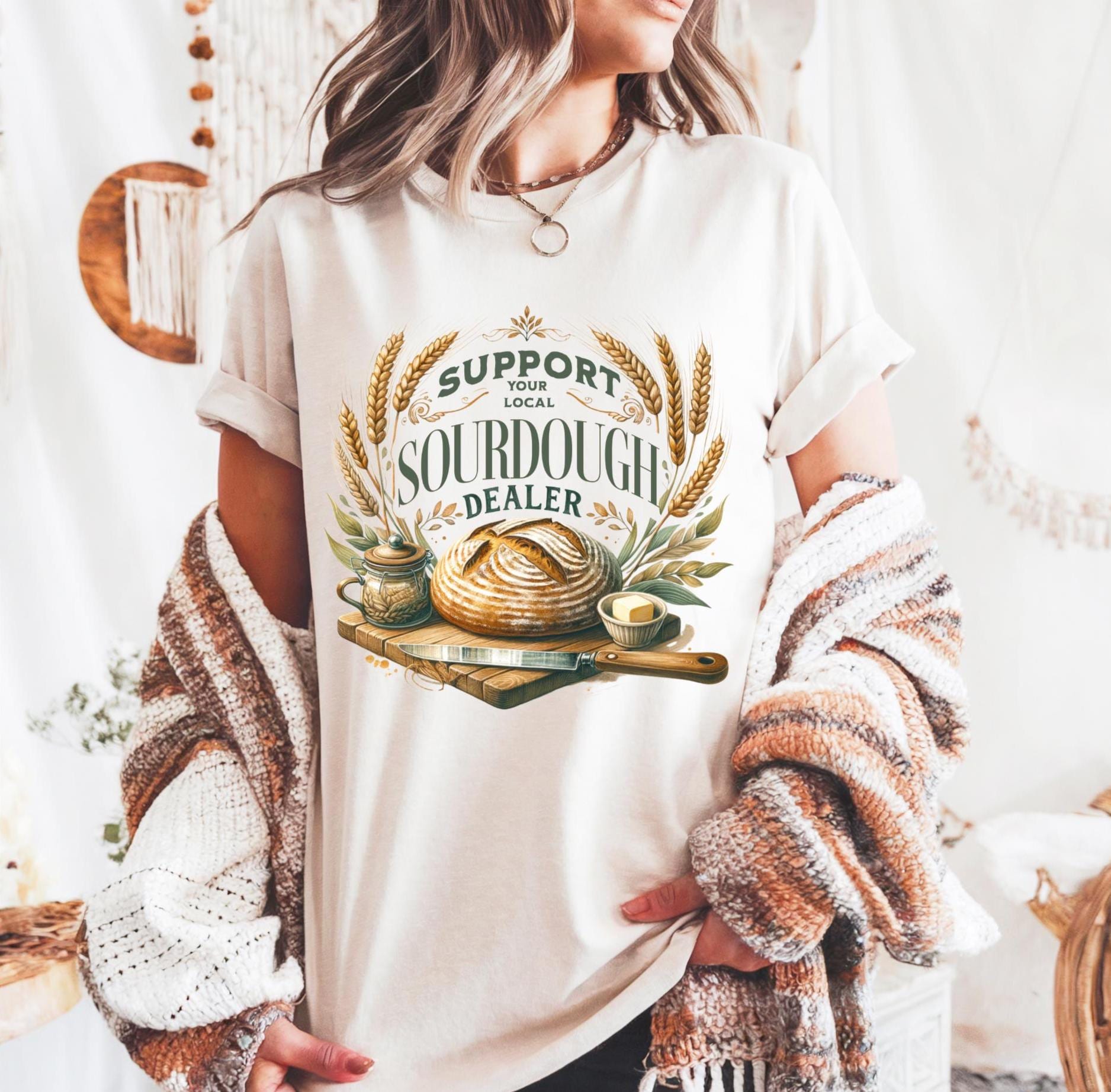 Support Sourdough Dealer Baking T-Shirt, Comfort Colors Tee, Fun. Sourdough Top