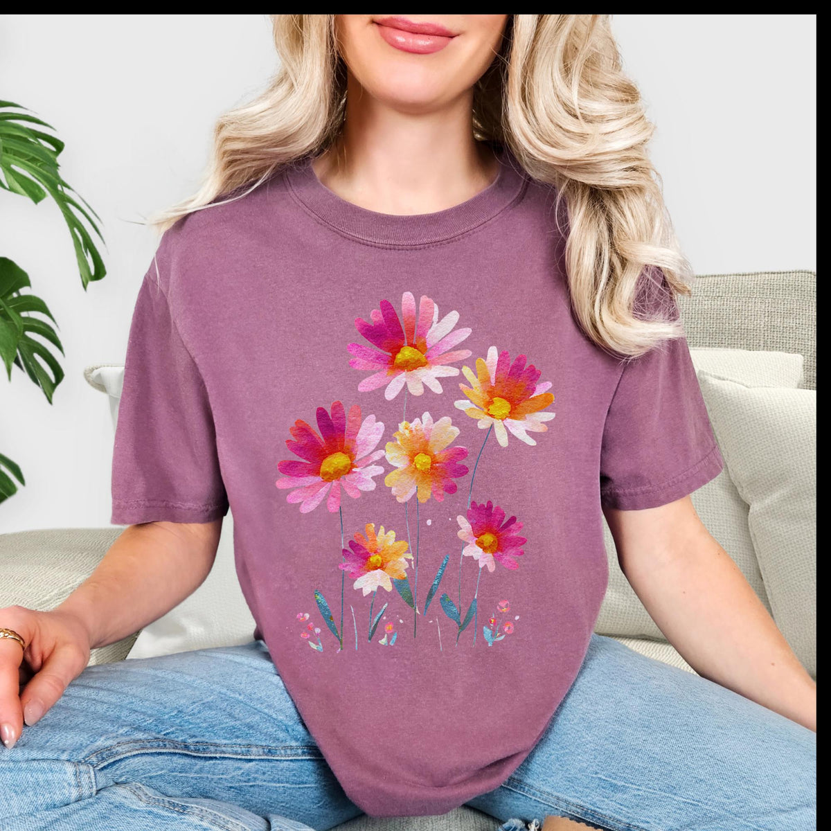 Vintage Boho Floral Short-sleeved Tshirt