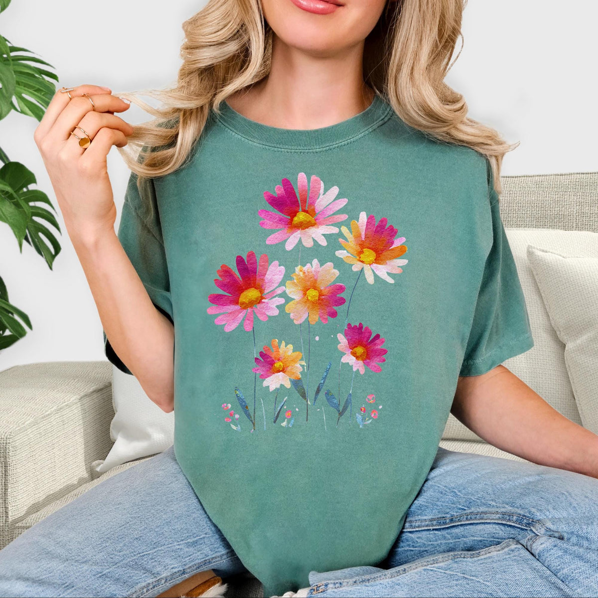 Vintage Boho Floral Short-sleeved Tshirt
