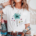 Mama Wildflower Watercolor T-Shirt, Boho Floral Mama Shirt