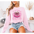 In October We Wear Pink Pumpkin T-shirt,  Breast Cancer Awareness Comfort Colors Long Sleeve T-shirt, Support Squad Apparel