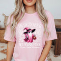 In October We Wear Pink Ghost T-shirt,  Breast Cancer Awareness Comfort Colors Short Sleeve T-shirt, Support Squad Apparel