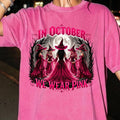 In October We Wear Pink, Cute Witchy Gothic Tee,  Support Squad Top, Comfort Colors, Gildan