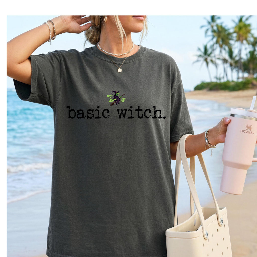 Basic Witch Shirt, Funny Halloween Top,  Witchy Spooky Season Vibes