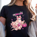 Fa-BOO-lous Pink Ghost Shirt – Coquette Floral Ghost T-shirt, Comfort Colors Short Sleeve Tee, Preppy Halloween Aesthetic Shirt