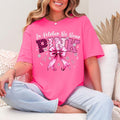 In October We Wear Pink Shirt, Breast Cancer Awareness Sweatshirt, Comfort Colors Long Sleeve Tee, Pink Ribbon Bow Crewneck, Cancer Survivor