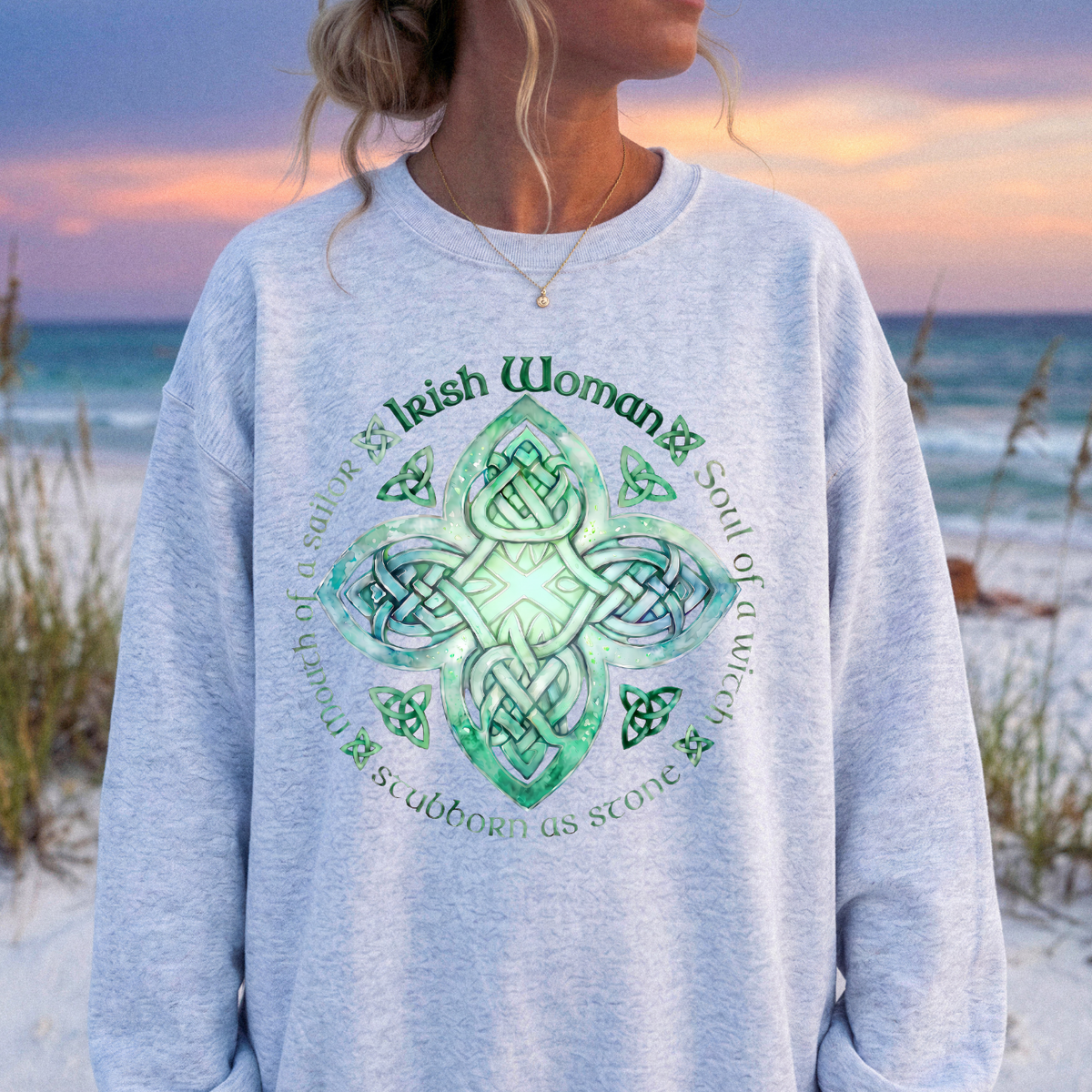 Irish Woman Sweatshirt – Celtic Knot Crewneck, Sassy Irish Girl Gift, St. Patrick's Day