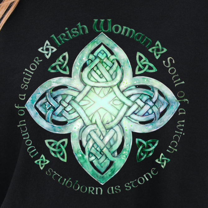 Irish Woman Long Sleeve Shirt – Celtic Knot Top, Sassy Irish Girl Gift, St. Patrick's Day Tee