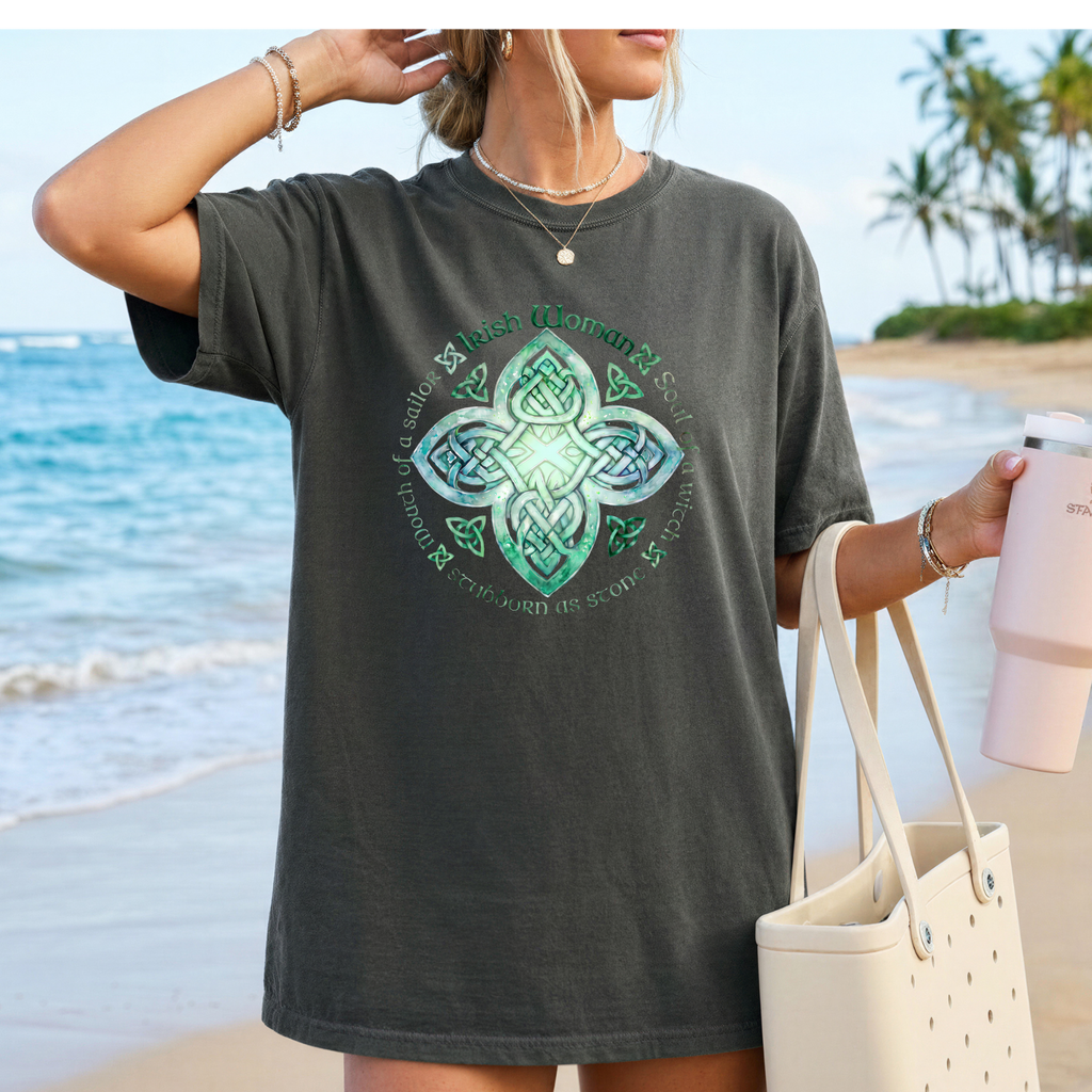 Irish Woman Shirt – Celtic Knot Top, Sassy Irish Girl Gift, St. Patrick's Day Tee