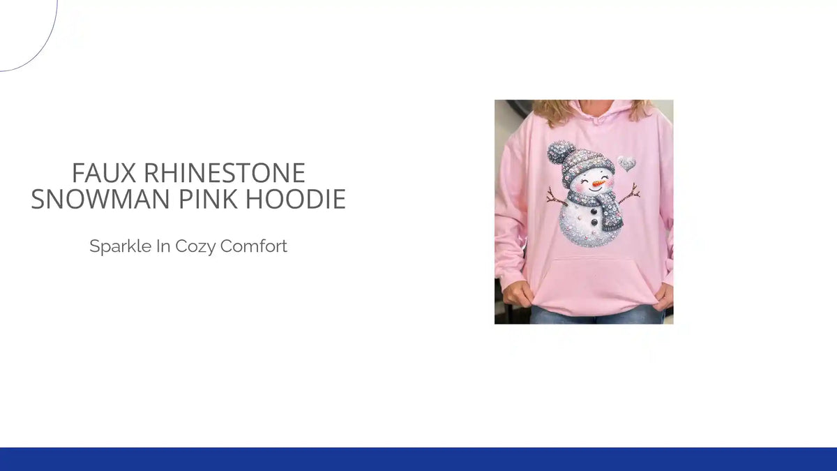 Faux Rhinestone snowman pink hoodie by@Outfy
