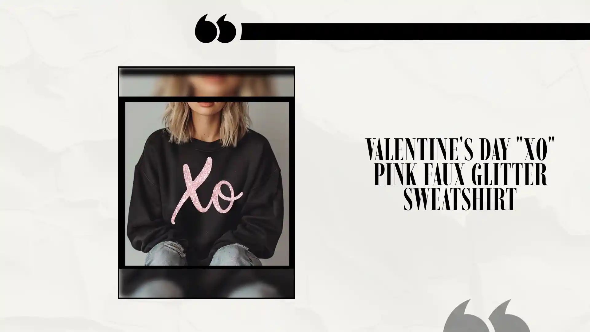 Valentine's Day "XO" pink faux glitter sweatshirt by@Outfy