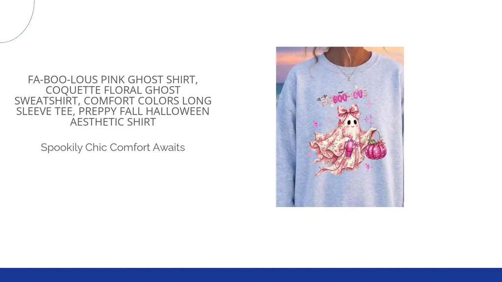 Fa-BOO-lous Pink Ghost Shirt, Coquette Floral Ghost Sweatshirt, Comfort Colors Long Sleeve Tee, Preppy Fall Halloween Aesthetic Shirt by@Outfy